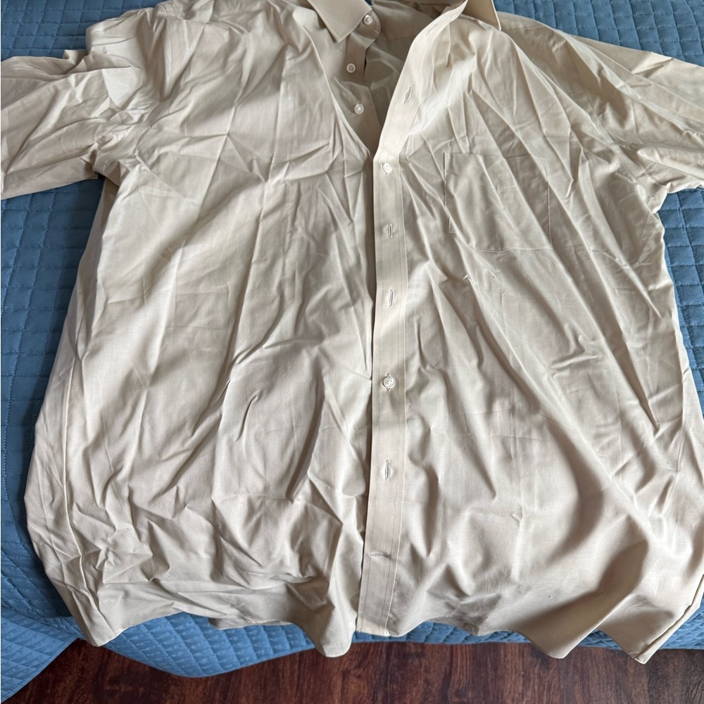 Stafford Cream Button-Up Shirt